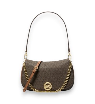Michael Kors Borsa Nolita media con logo marrone
