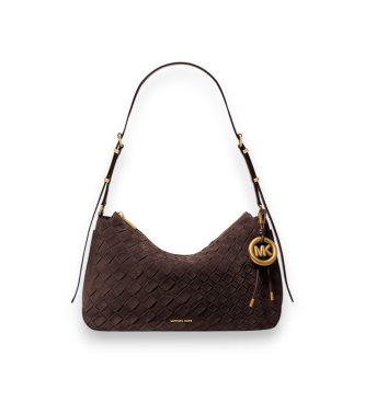 Michael Kors Borsa Nolita media in camoscio intrecciato a mano marrone