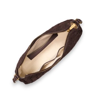 Michael Kors Borsa Nolita media in camoscio intrecciato a mano marrone