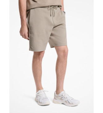 Michael Kors Korte broek van katoenmix met logo in relif beige