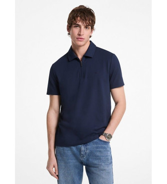 Michael Kors Piqu poloshirt van katoenmix met ritssluiting in marineblauw  