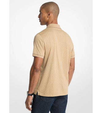 Michael Kors Polo in maglia liscia di cotone con logo beige