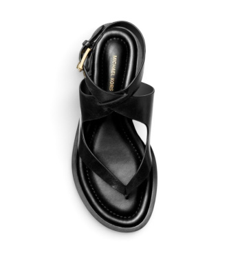 Michael Kors Sandala Irene iz usnja s prekrižanimi paščki črna