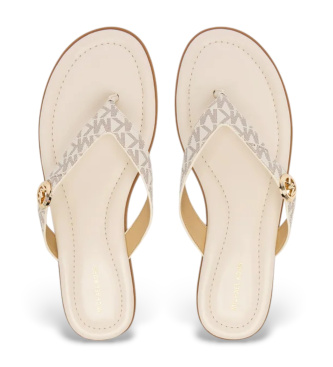 Michael Kors Beżowe sandały z monogramem