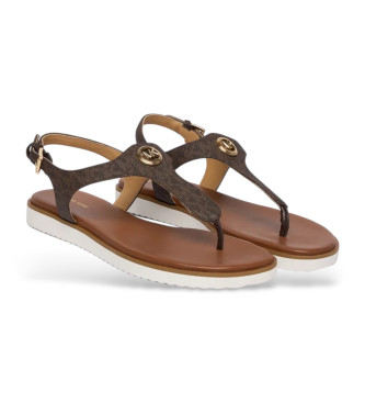 Michael Kors Braune Sandalen mit Monogramm