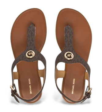 Michael Kors Braune Sandalen mit Monogramm