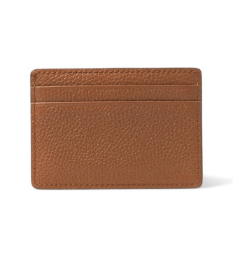 Michael Kors Porte-cartes en cuir grain marron