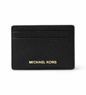 Michael Kors Nosilec kartic iz črnega zrnatega usnja