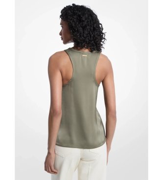 Michael Kors Camiseta sin mangas de satén verde