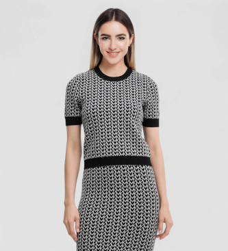 Michael Kors Jacquard SS Crew top preto