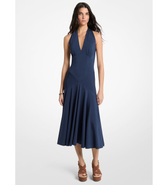 Michael Kors Navy halter neck midi dress