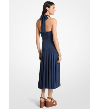 Michael Kors Navy halter neck midi dress