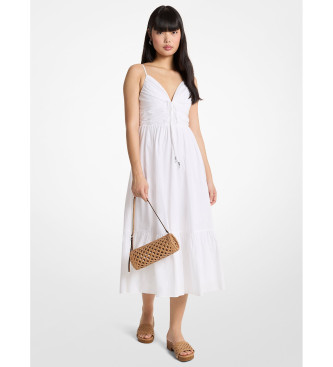 Michael Kors White cotton poplin midi dress