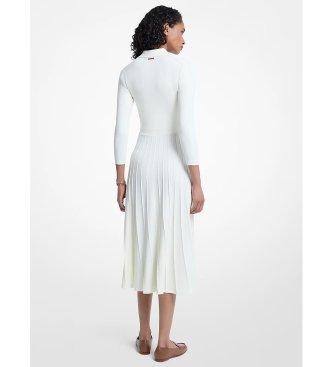 Michael Kors Vestido tipo polo de punto elástico blanco roto