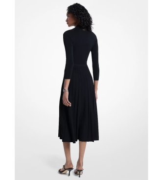 Michael Kors Vestido tipo polo de punto elástico negro