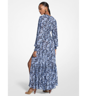 Michael Kors Sukienka Smock Maxi niebieska