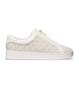 Michael Kors Keaton beige logo zippered trainers