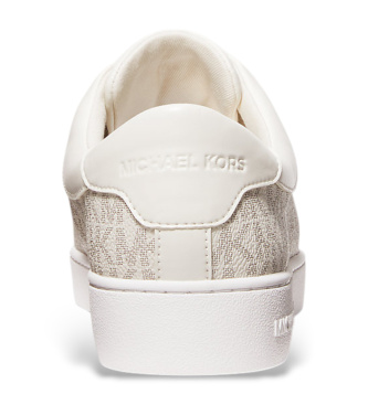 Michael Kors Keaton beige logo zippered trainers