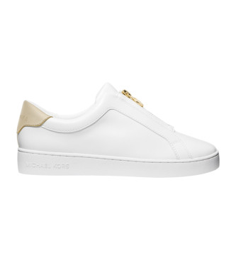 Michael Kors Chaussure de sport Keaton blanche avec fermeture clair et logo blanc