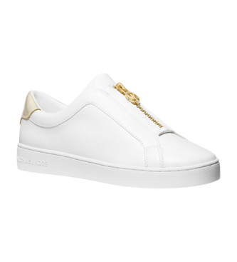 Michael Kors Keaton weier Trainer mit Reiverschluss und weiem Logo