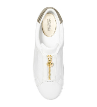 Michael Kors Chaussure de sport Keaton blanche avec fermeture clair et logo blanc