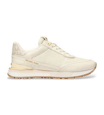 Michael Kors Nova leather and nylon trainer vanilla