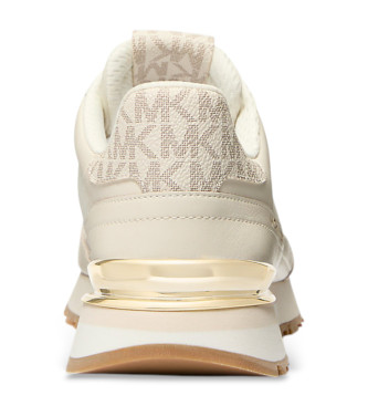 Michael Kors Nova leather and nylon trainer vanilla