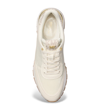 Michael Kors Nova leather and nylon trainer vanilla