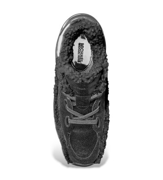 Michael Kors Toni czarny sherpa i zużyte skórzane buty