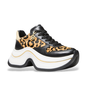 Michael Kors Arla lder-sneakers beige, sort