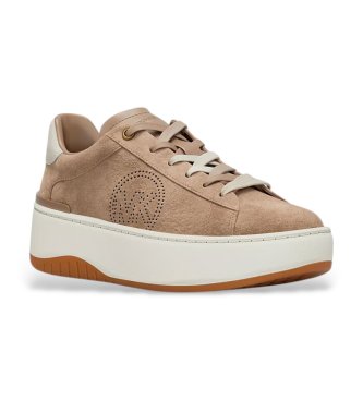 Michael Kors Sneaker Dottie in camoscio con plateau beige