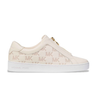 Michael Kors Baskets Keaton Zip Slip On en cuir beige