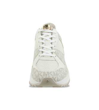 Michael Kors Beige logo-sneakers i lder