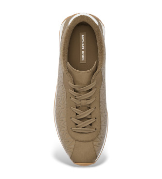 Michael Kors Rhodes Leren Sportschoenen met Gewatteerd Logo bruin groenbruin