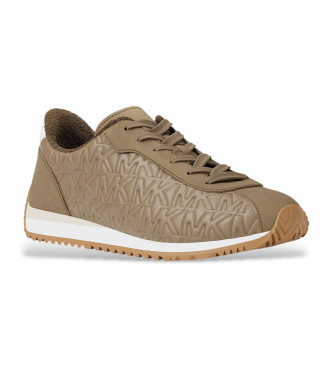 Michael Kors Rhodes Leren Sportschoenen met Gewatteerd Logo bruin groenbruin