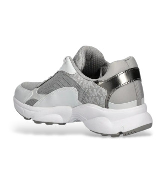 Michael Kors Sami silver leather trainers