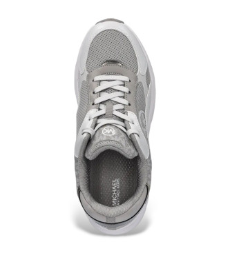 Michael Kors Sami silver leather trainers