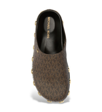 Michael Kors Rjavi cokli z monogramom