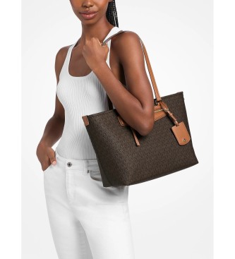 Michael Kors Saco de viagem Jet Set médio com logótipo castanho