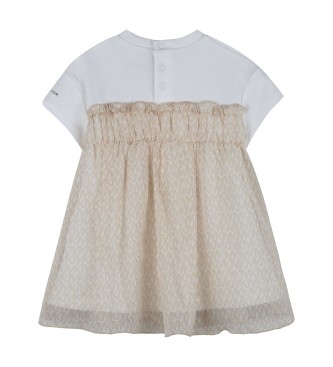 Michael Kors Bimaterial beige dress