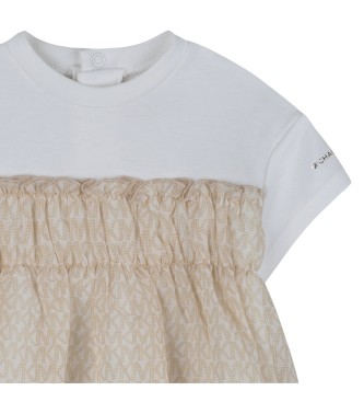 Michael Kors Bimaterial beige dress