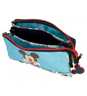 Disney Mickey Be Cool three compartment pencil case blue