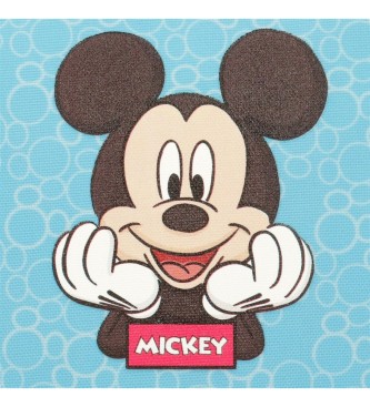 Disney Trzykomorowy piórnik Mickey Be Cool w kolorze niebieskim