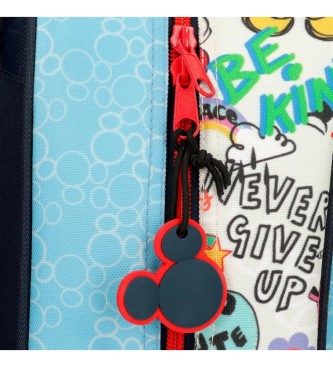 Disney Mickey Be Cool torbica za svinčnike s trojno zadrgo, modra
