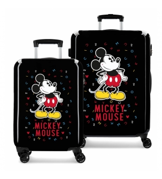Joumma Bags Prtljažni set Mickey 34 L / 70L v črni barvi -38x55x20 / 48x68x26cm