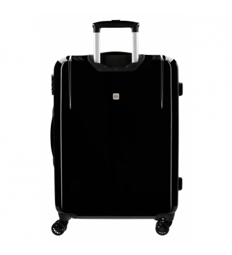 Joumma Bags Medium koffer Mickey harde letters 68cm zwart 70L / -48x68x26cm