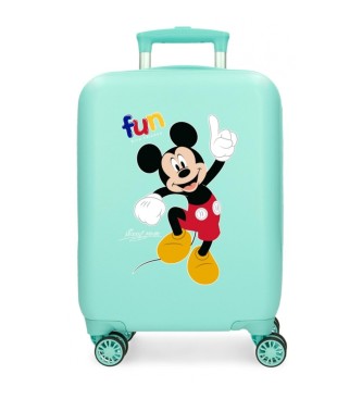 Disney Cabin suitcase Mickey Fun with friends rigid 50 cm turquoise green