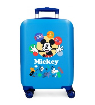 Disney Walizka kabinowa Mickey Peek a bo sztywna 50 cm niebieska