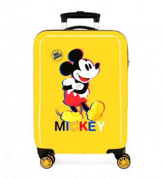 Disney Saco de cabina rgido Mickey 3D 55 cm amarelo