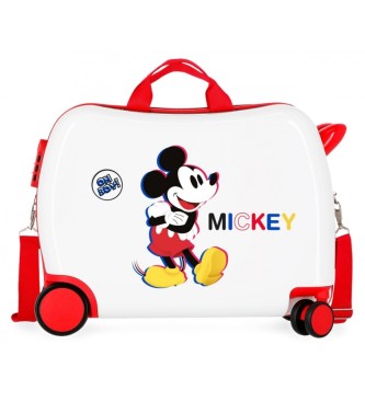 Disney Valise enfant Mickey 3D 2 roues multidirectionnelles blanc
